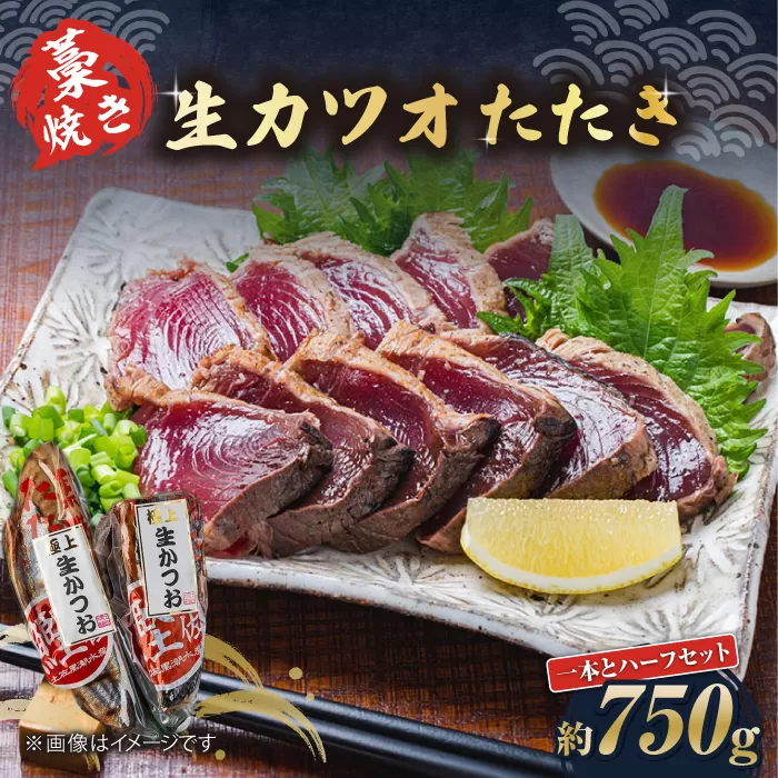 藁焼き 生カツオたたき一本とハーフセット (冷蔵) 約750g 4.5人～6人前 【土佐黒潮水産】 [ATCQ004]