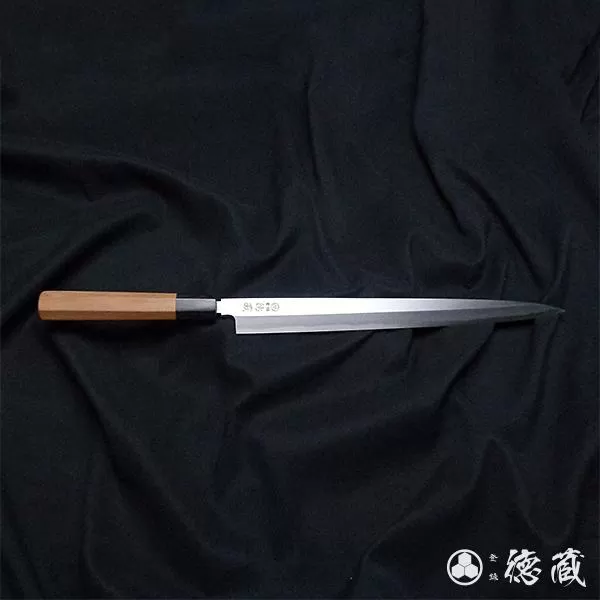 土佐打ち刃物 フグ引き包丁 300mm 片刃 上白鋼 イチイ八角柄 徳蔵オリジナル 【27006】【グレイジア株式会社】[ATAC089]