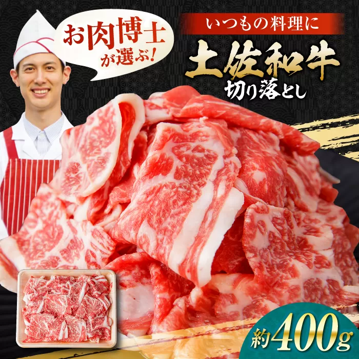 高知県産 土佐和牛 切り落とし 炒め物 すき焼き用 約400g 国産 牛肉 切落し すきやき 【(有)山重食肉】 [ATAP093]