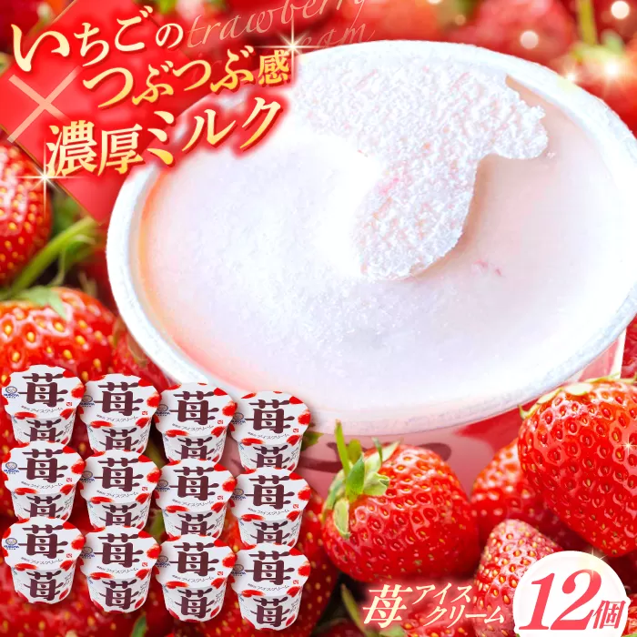 苺アイスクリーム 12個入 アイス 添加物不使用 【グレイジア株式会社】 [ATAC218]