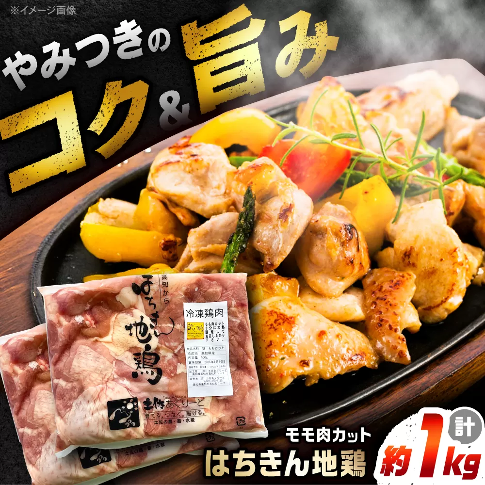 高知の地鶏はちきん地鶏モモ肉カット 約500g×2 【合同会社土佐あぐりーど】 [ATBO024]