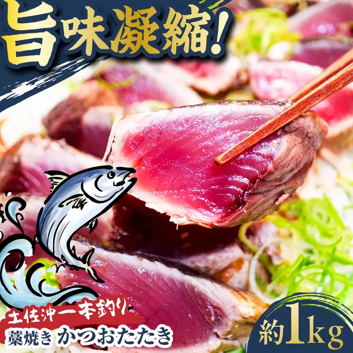 土佐沖一本釣り藁焼きかつおたたき 約1kg（7-8個）【株式会社高知大丸】 [ATEZ009]
