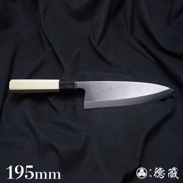 土佐打ち刃物 出刃包丁 195mm | 片刃 白紙2号 朴八角柄 徳蔵オリジナル【32019】 【グレイジア株式会社】 [ATAC123]