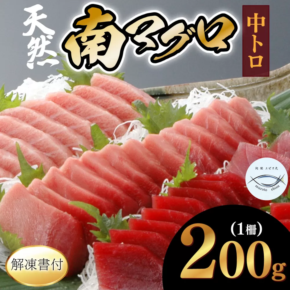 【中トロ】天然南マグロ　中トロ　１柵　【解凍書付】