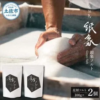 銀象ソルト Ginzo-Salt 星屑ソルト 100g×２個セット 合計200g 塩 しお 調味料 天日塩 完全天日塩 国産 高知県産 ソルト ミネラル 健康 料理 調理 お塩 塩【塩杜氏銀象】 [BQBX005]