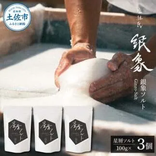 銀象ソルト Ginzo-Salt 星屑ソルト 100g×３個セット 合計300g 塩 しお 調味料 天日塩 完全天日塩 国産 高知県産 ソルト ミネラル 健康 料理 調理 お塩 塩【塩杜氏銀象】 [BQBX004]