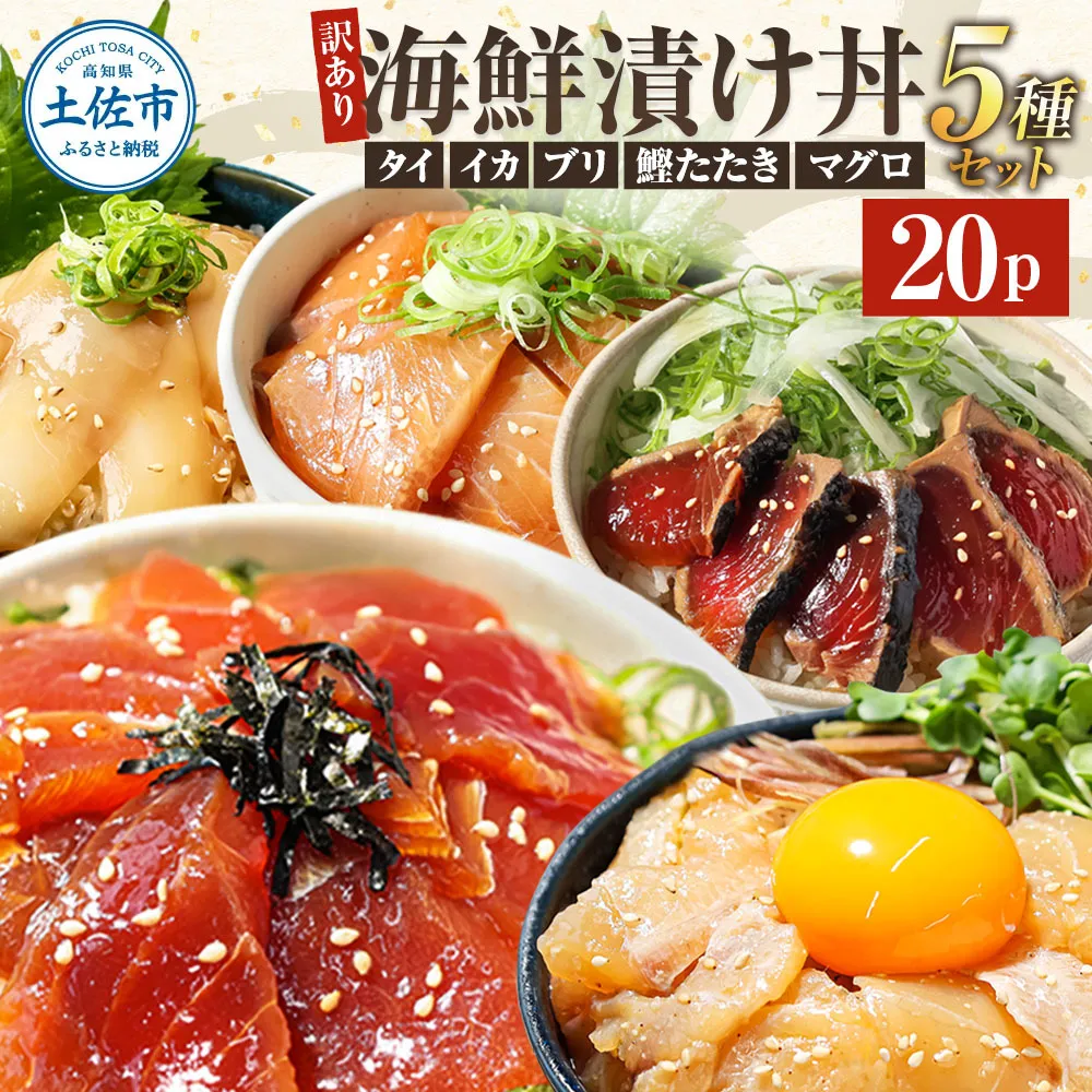 訳あり 海鮮漬け丼 （5種×各4P） セット