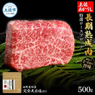 特選 ロースブロック 土佐あかうし 長期熟成肉 500g 田野屋銀象 完全天日塩付き ロース 牛肉 ブロック 肉 お肉 和牛 国産 牛 熟成肉 ブロック肉 豪華 贅沢【株式会社LATERAL】 [BQAU024]