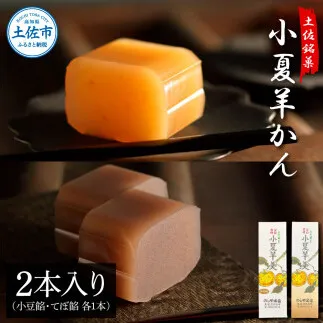 小夏羊かん 2本入り（小豆餡・てぼ餡 各1本）羊羹 ようかん 和菓子 お菓子 おかし おやつ スイーツ こなつ あずき 土佐銘菓 プレゼント 贈答 手土産 食品 お取り寄せ【のしや本家】 [BQCN001]