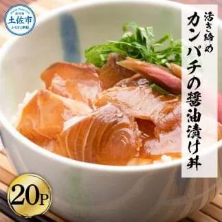 訳あり 活き締めカンパチの醤油漬け丼(20P)セット かんぱち 醤油 特製タレ 惣菜 魚 魚介類 海鮮 海鮮丼 お茶漬け 新鮮 高鮮度 ご自宅用 ご家庭用 美味しい【企業組合　宇佐もん工房】 [BQAB035]