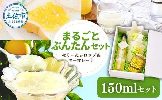 まるごとぶんたんセット 150mlセット ブンタン 文旦 シロップ マーマレード ゼリー フルーツ 果物 柑橘 みかん お菓子 おかし おやつ デザート スイーツ【土佐文旦産直協同組合】 [BQAH011]