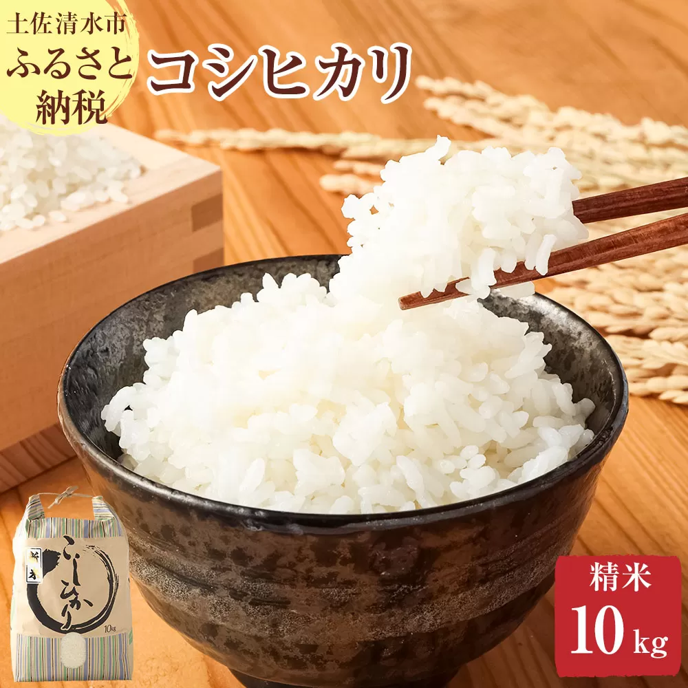 【先行予約】令和6年産 コシヒカリ精米10kg（1袋）新米　白米 お米 ご飯 米 kome こめ コシヒカリ こしひかり 高知県産 10キロ 故郷納税 返礼品 高知 土佐清水市 【R00355】