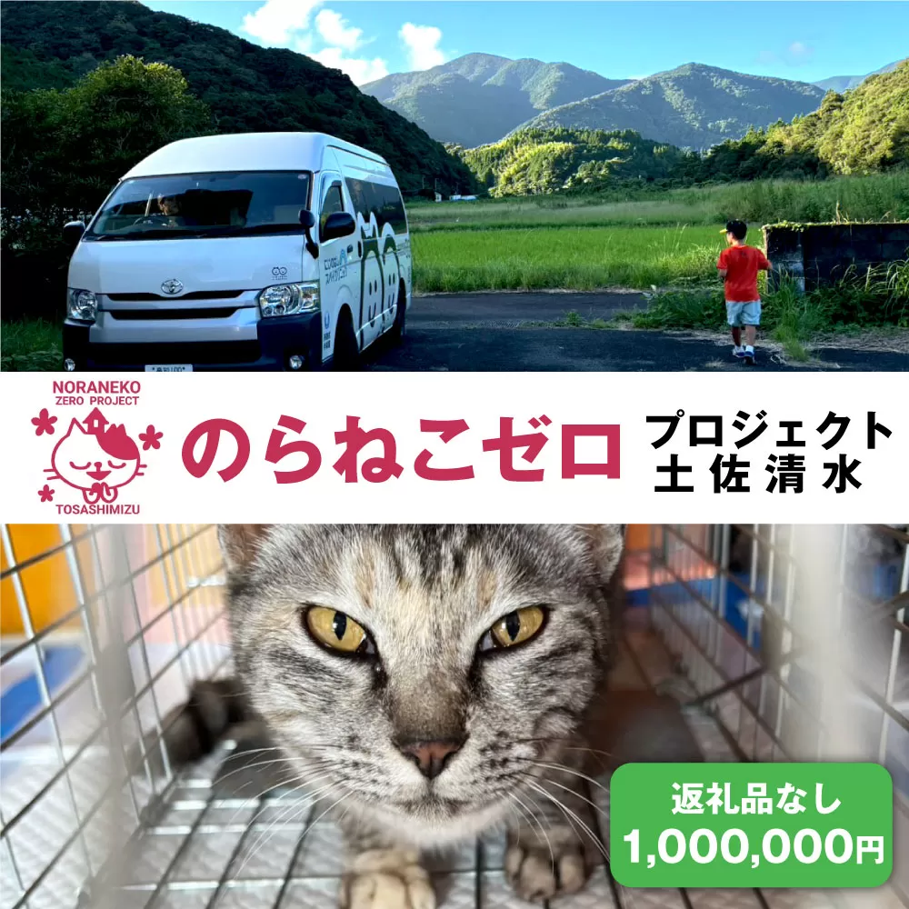 のらねこゼロプロジェクト 一口  1,000,000円（300,000円分）返礼品なし 保護猫 ネコ 猫 ねこ 動物 保護 愛護 TNR活動応援 支援 寄付 殺処分ゼロ クラウンドファンディング クラファン【R01387】