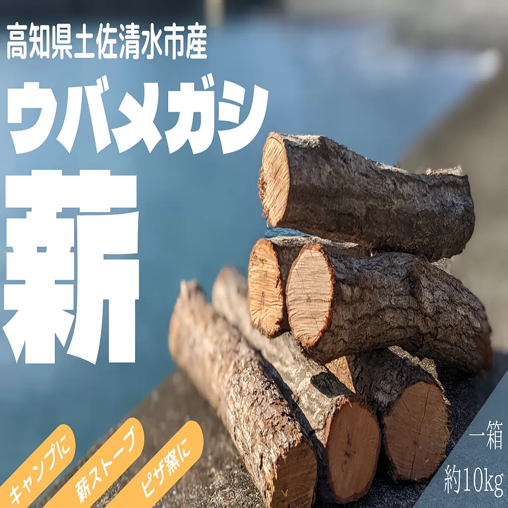 薪 約10kg（１箱）乾燥済 ウバメガシ 約30cm 焚き火 キャンプ 薪ストーブ 暖炉 災害備蓄 防災グッズ 広葉樹【R00828】