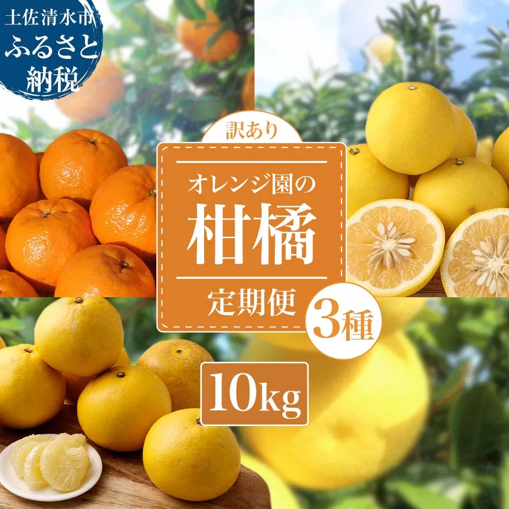 【令和８年発送 訳あり】 オレンジ園の柑橘3種（ぽんかん・文旦・小夏）各10kg 3回定期便 ポンカン ぶんたん こなつ 果物 蜜柑 みかん ミカン 柑橘 フルーツ デザート 国産 常温 配送【J00103】