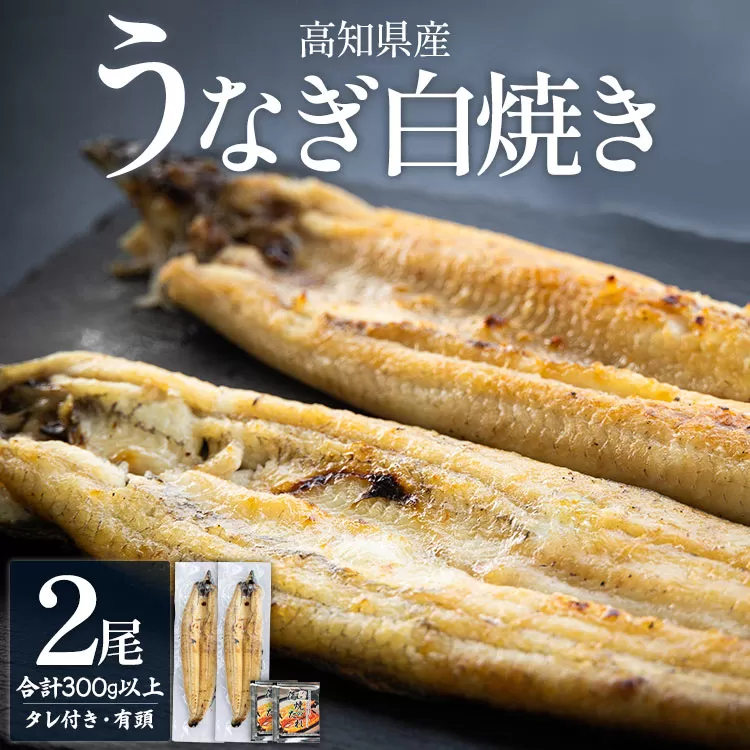 高知県産うなぎの白焼き 150〜180ｇ×2尾 - エコ包装 国産 うなぎ 白焼き 鰻 冷凍 高知 yw-0114