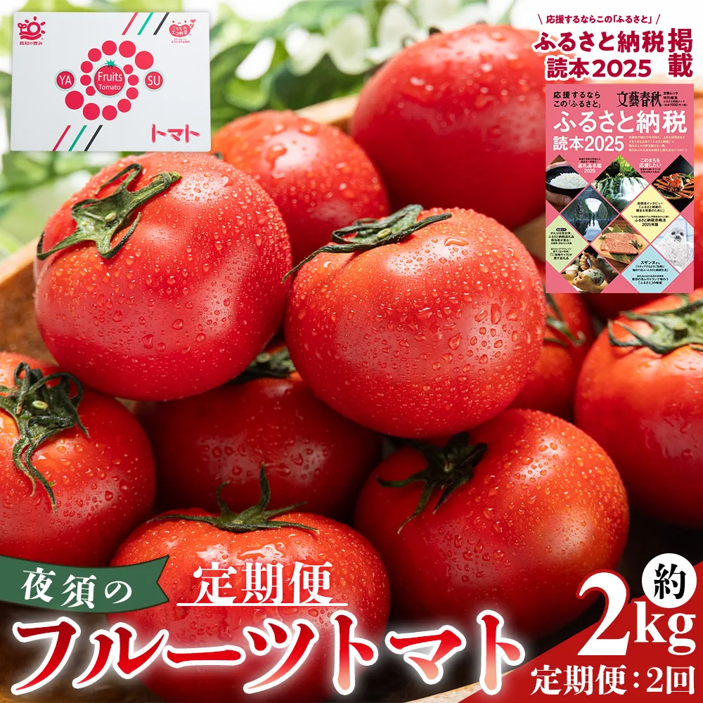 [2027年出荷分][2回定期便]夜須のフルーツトマト 約2kg - 旅サラダに取り上げられました! 令和8年 野菜 フルティカ 完熟 糖度 フレッシュ 産地直送 高知県 香南市 常温 Wyu-0077