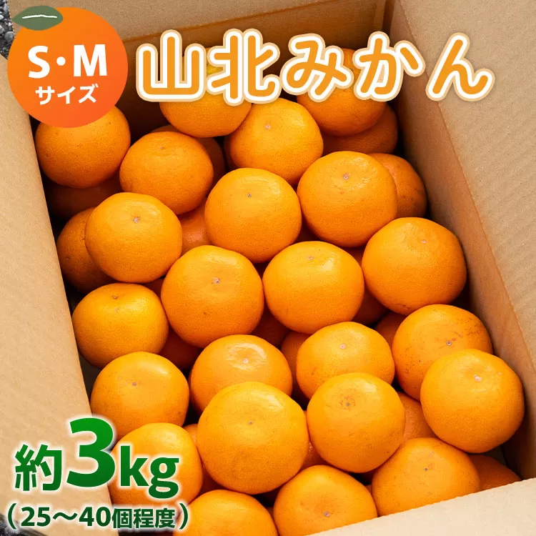 山北みかん (S,Mサイズ) 3kg 秀品 約25〜40個入り - 果物 フルーツ 柑橘類 温州みかん ミカン 蜜柑 甘い おいしい 美味しい 山北みらい 高知県 香南市 yk-0050