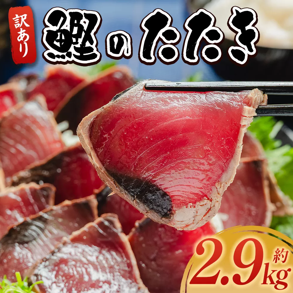 訳あり 鰹タタキ 2.9kg - カツオのたたき 鰹 タタキ 藁焼き 海鮮 魚 魚介 惣菜 冷凍品 冷凍食品 加工品 刺身 おかず おつまみ 郷土料理 送料無料 株式会社 大熊 高知県 香南市 冷凍 da-0011