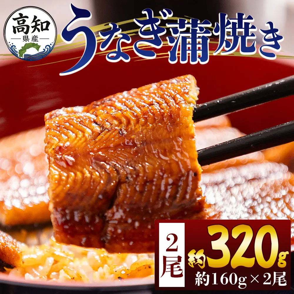 高知県産蒲焼きうなぎ 160g 2尾 計320g - 国産 鰻 ウナギ 養殖 かばやき タレ付き たれ おつまみ スタミナ 土用の丑の日 うな丼 うな重 丼ぶり 一品 おかず 香南市 冷凍 fb-0152