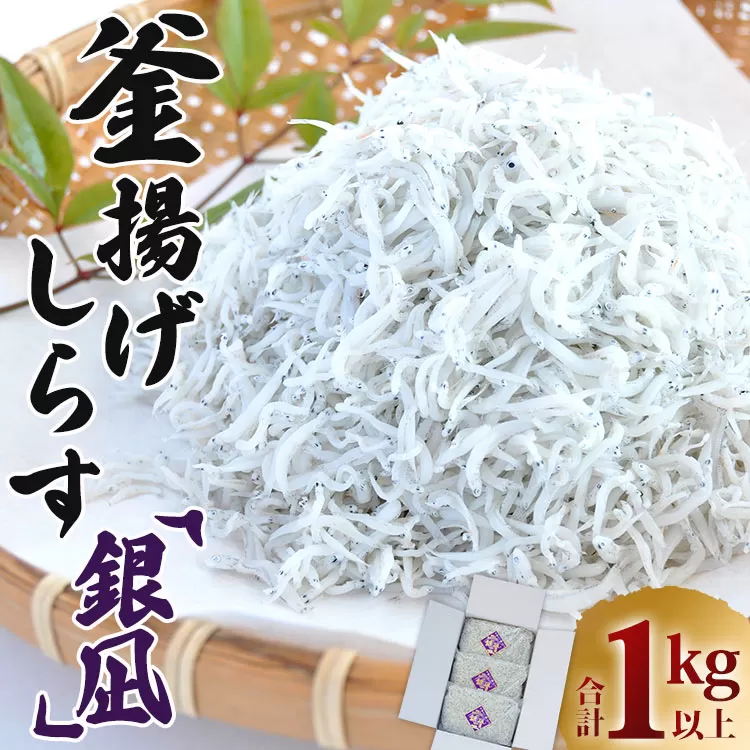釜揚げしらす「銀凪」合計1kg以上（350g×3袋）- 小魚 さかな シラス かまあげ 丼 魚介 シーフード 数量限定 特産品 海産物 新鮮 ご飯のお供 おつまみ ギフト 贈答 国産 海の幸 令和6年 ヤマナカ水産 高知県 香南市 冷凍 ym-0007
