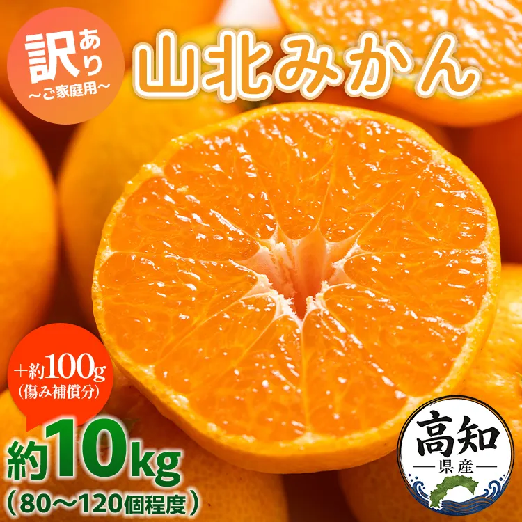 訳あり 山北みかん ご家庭用 約10kg(80〜120個程度) 山北みらい - 果物 フルーツ 柑橘類 温州みかん ミカン 蜜柑 甘い おいしい 美味しい 高知県 香南市