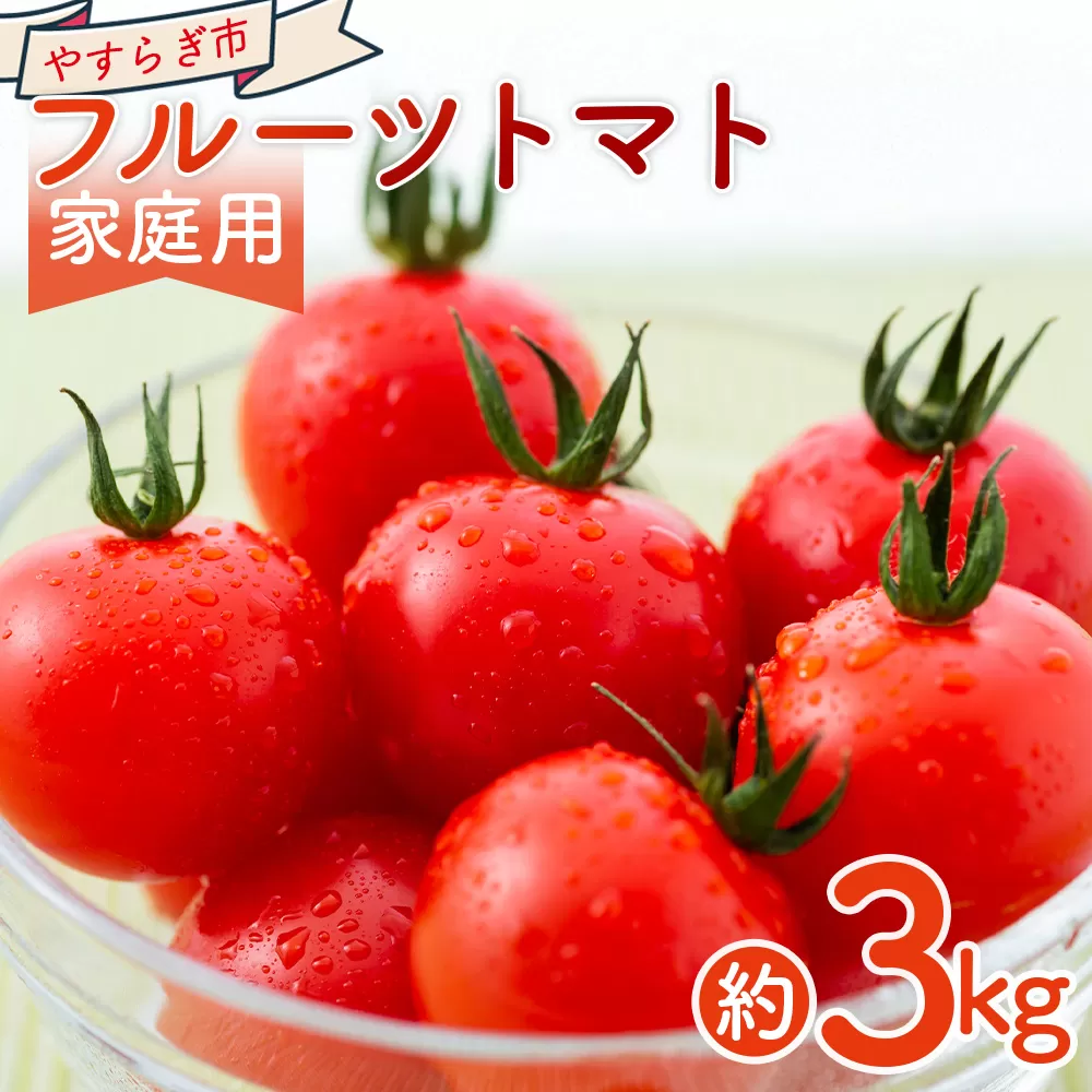 【2026年1月以降発送】フルーツトマト 3kg 家庭用 - 国産 青果 野菜 トマト 訳あり ご家庭用 甘い 酸味 不揃い 傷 やすらぎ市 高知県 香南市 冷蔵 yr-0068