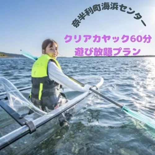 116026　クリアカヤック60分遊び放題プラン利用券 期間限定 春 夏 秋 マリンアクティビティ  アウトドア  海遊び 海 カヤック