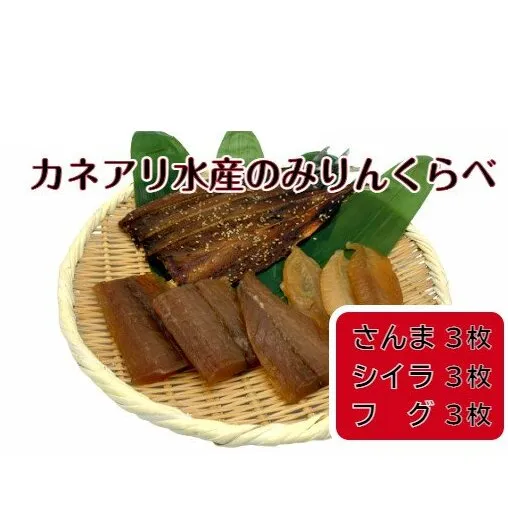 【四国一小さなまち】 カネアリ水産の〈さんま・シイラ・フグ〉みりんくらべ（冷凍）