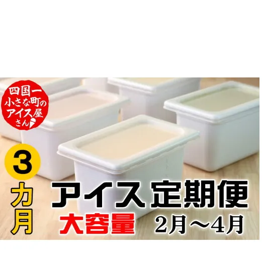 【四国一小さなまちのアイス屋さん】 ≪2025年2月発送開始≫ ★松崎冷菓★ 大容量アイス　３ヵ月定期便 （2月～4月）