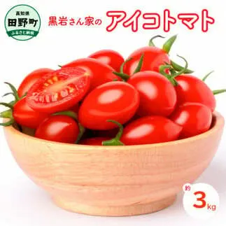 黒岩さん家のアイコトマト 約3kg アイコ トマト プラム形 ミニトマト とまと 詰め合わせ 新鮮野菜 トマト 美味しい 野菜 厳選 新鮮 甘い 夏野菜 サラダ ギフト 贈答用 贈り物