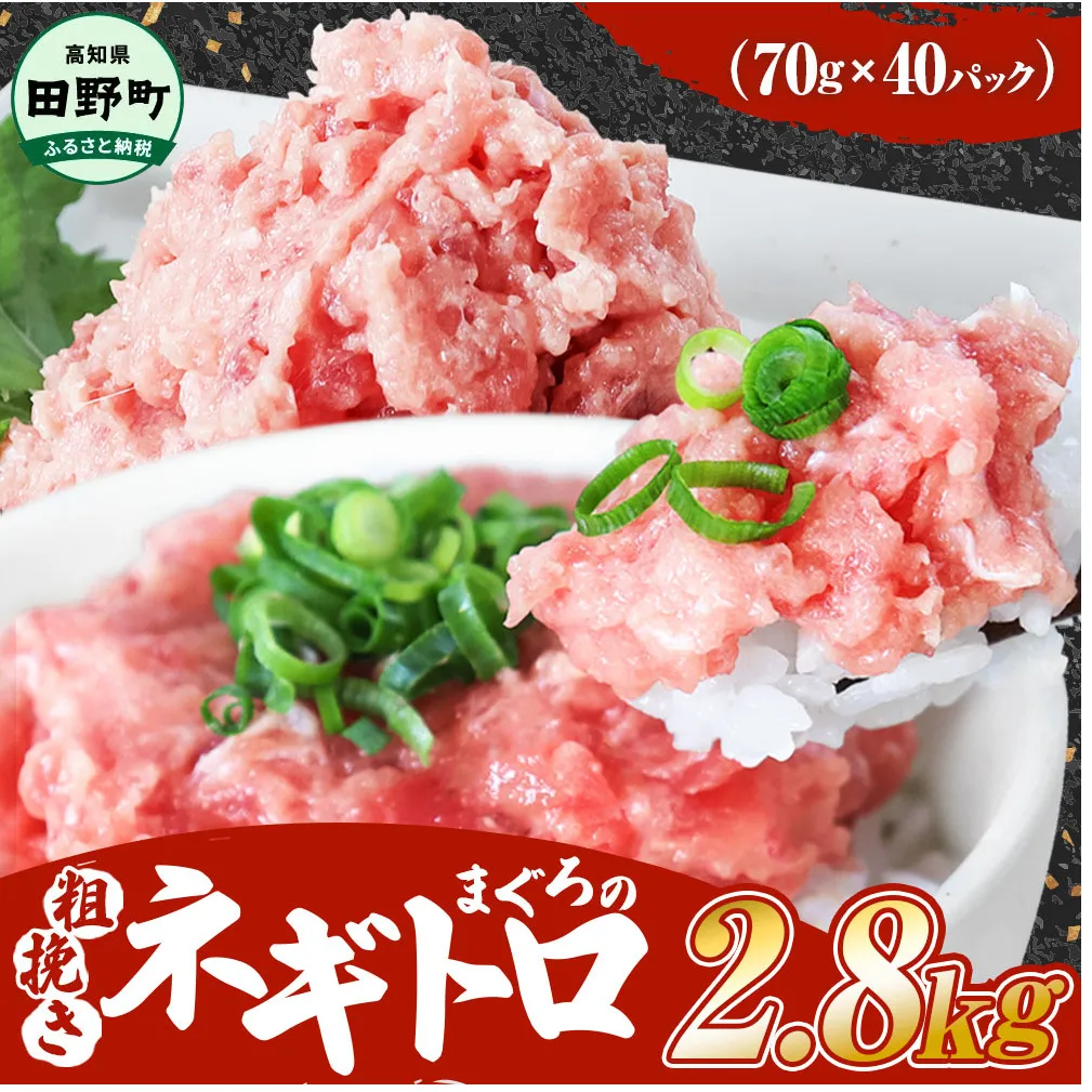 ≪カネアリ水産≫ まぐろのネギトロ 2.8kｇ（70g×40パック）ネギトロ ねぎとろ マグロ 鮪 まぐろたたき 粗挽き ねぎとろ丼 ネギトロ丼 小分け パック セット 冷凍 一人暮らし 便利 簡単