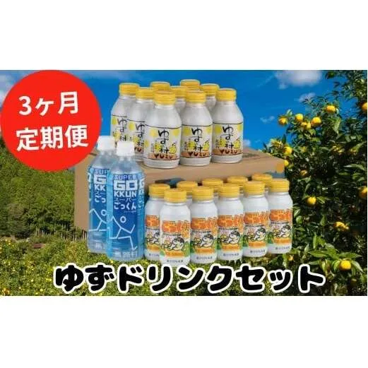 （定期便） ゆずドリンクセット21本×3回　柚子ジュース