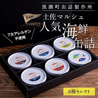 支援品 防災 黒潮町からの贈り物!わくわく缶詰セット/ホテルのマルシェで販売している、売れ筋上位6種類の缶詰を詰め合わせ[7大アレルゲン不使用・完全専用ライン・衛生管理][黒潮町共通返礼品]
