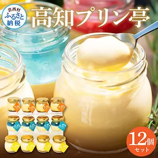 TKA026　高知プリン亭 定番商品の詰め合わせセット 3種 12個入り なめらか 仁淀ブルー 固め 冷たいスイーツ ギフト プレゼント プリン ぷりん 瓶 おしゃれ かわいい 美味しい 送料無料 お取り寄せ デザート お祝い  贈答 贈り物 のし 熨斗