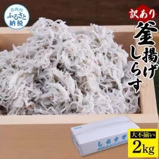 MMK006　訳あり釜揚げシラス2kg 高知県産 釜揚げしらす 簡易梱包 わけあり 不揃い シラス 国産 釜揚げ 新鮮 しらす丼 海鮮丼 お茶漬け 冷凍配送 塩分控えめ お取り寄せ