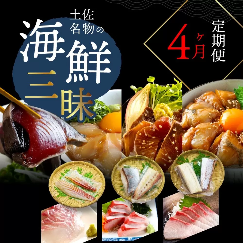 《4ヶ月定期便》土佐名物の海鮮三昧4ヶ月定期便〈高知県・高知市共通返礼品〉
