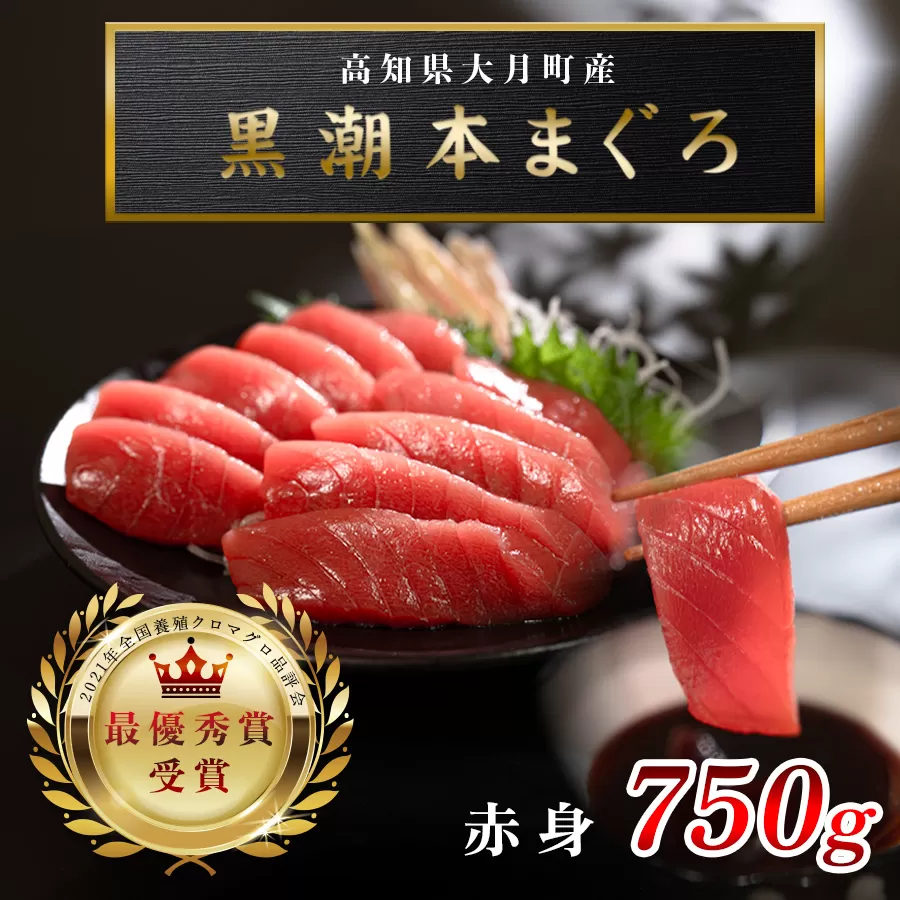 【高知県産 養殖本マグロ】赤身750g 黒潮本まぐろ｜刺身用 最優秀賞受賞 日本一 本まぐろ クロマグロ まぐろ 鮪 小分け 個包装 丼 寿司 柵 急速冷凍 解凍簡単 贈答 ギフト お祝い 父の日 年末年始 産地直送 高知県 大月町 海鮮