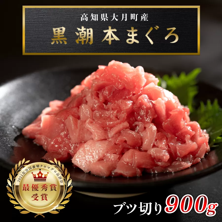【高知県産 養殖本マグロ】ブツ切り900g 黒潮本まぐろ｜マグロ丼 最優秀賞受賞 日本一 本まぐろ クロマグロ 赤身 大トロ 中トロ トロ ミックス ぶつ切り まぐろ 鮪 小分け 個包装 ３種 丼 寿司 年末年始 産地直送 高知県 大月町