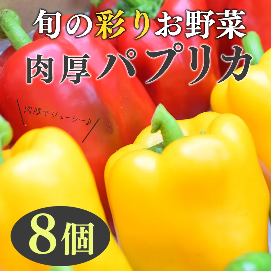 肉厚 パプリカ 8個 彩り野菜 旬 甘い ぱぷりか 赤パプリカ 黄パプリカ 緑黄色野菜 新鮮野菜 やさい 有機肥料 赤黄ミックス 詰め合わせ ジューシー ピーマン ピクルス マリネ 肉詰め サラダ バーベキュー BBQ レッド イエロー