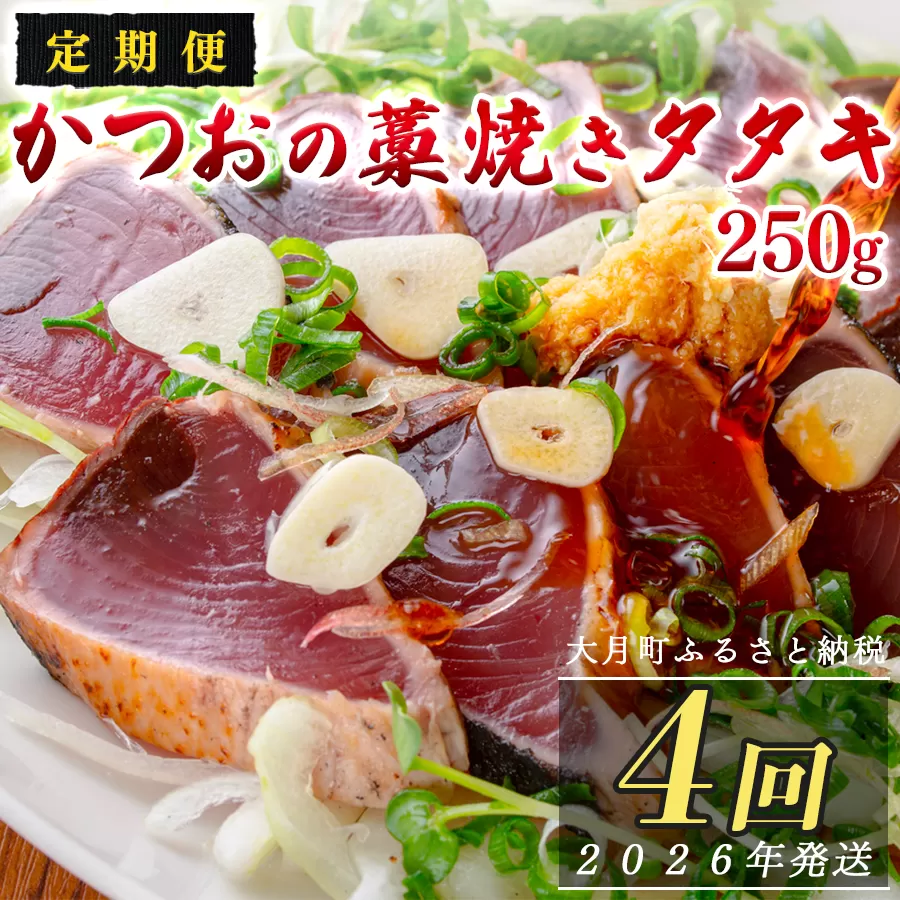 【定期便4回】本場 高知 かつおの藁焼きたたき 250g以上 小分け 真空 パック｜新鮮 かつお カツオ 鰹 カツオのたたき かつおたたき 鰹のたたき かつおタタキ 個包装 冷凍 家飲み ごちそう ギフト 贈答 海鮮 魚介類 ランキング 産地直送