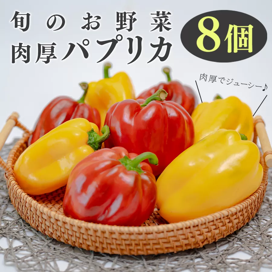 肉厚 パプリカ 8個 彩り野菜 旬 甘い ぱぷりか 赤パプリカ 黄パプリカ 緑黄色野菜 新鮮野菜 やさい 有機肥料 赤黄ミックス 詰め合わせ ジューシー ピーマン ピクルス マリネ 肉詰め サラダ バーベキュー BBQ レッド イエロー