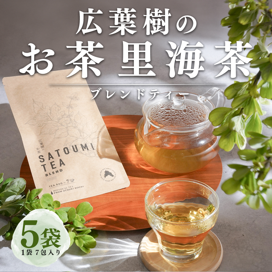 広葉樹のお茶 里海茶 ブレンド 5袋 35パック入り カフェインフリー ハマゴウティー お茶 ティー ティーパック 自然栽培 野草茶 ボタニカルティー 飲料 高知県 大月町