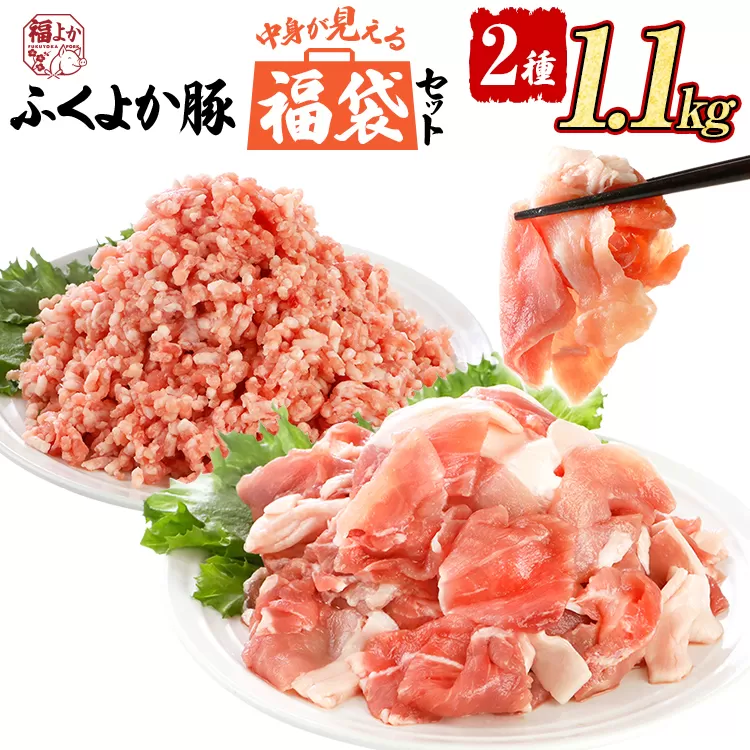 福袋 豚肉 切り落とし ミンチ 【C】ふくよか豚 お試し日用セット 小分け ブタ肉 ぶた肉 冷凍 福岡県 福岡 九州 グルメ お取り寄せ