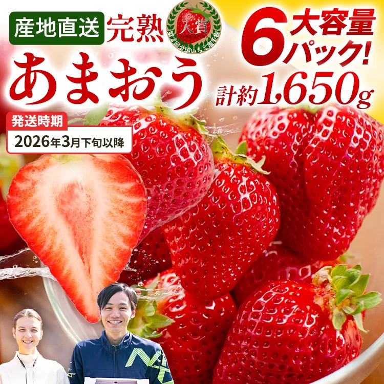 あまおう 約1650g（約275g×6パック） 【先行受付／2026年3月下旬以降順次発送予定】いちご 苺 福岡高級 フルーツ お取り寄せ ご当地グルメ 福岡土産 取り寄せ グルメ 福岡県 食品 社会福祉法人 猪位金福祉会