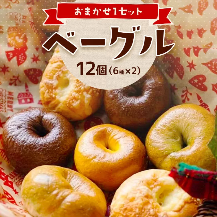 ベーグルおまかせ1セット/12個（6種×2）福岡 ベーグル 冷凍パン ずっしり・もちもち美味しい 手作り 沖縄の塩 おまかせで何が届くかお楽しみ 自然解凍