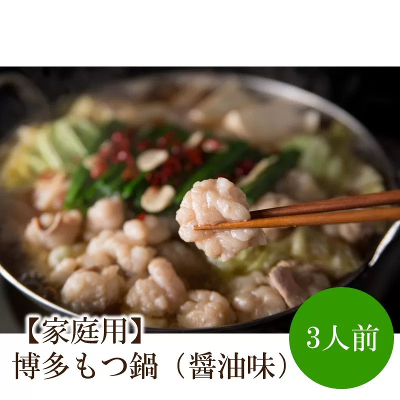 【家庭用】博多もつ鍋（醤油味）3人前【002-0010】
