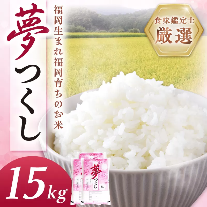 【食味鑑定士厳選】福岡県産夢つくし15kg(5kg×3袋)【039-0007】
