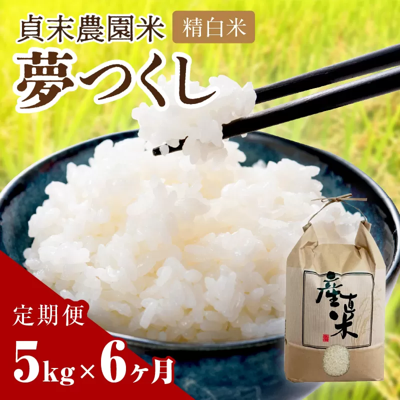 【6回定期便】貞末農園米（5kg×6ヶ月）夢つくし精白米【078-0003】