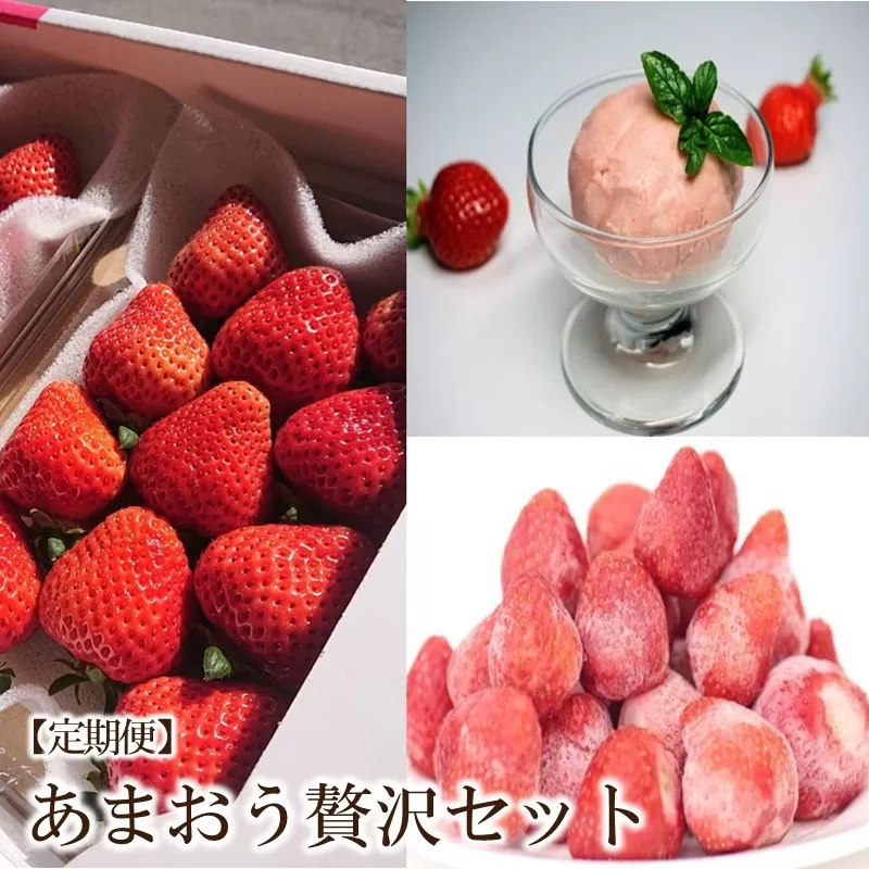 【2025年先行予約】【3回定期便】あまおう贅沢セット(生いちご・冷凍・ジェラート)【044-0056】
